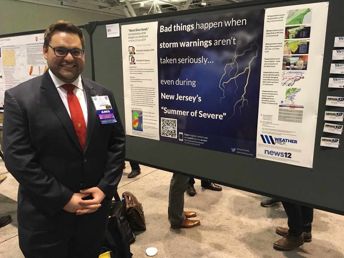 MrsJBurgin's tweet photo. My new pal @TheWeatherBoss @TweetsTheWx had an awesome poster session at #AMS2020! Check out this interactive poster site to learn about severe weather warnings not taken seriously. https://t.co/OrOfcQGi4H 

@ametsoc @AMSeducation https://t.co/uSw2EbGWjf
