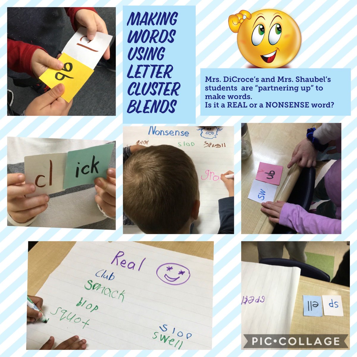 mstewart_edu's tweet photo. 👣Active Wordwork👣 Mrs.DiCroce’s &amp; @MrsShaubel1S students are practicing their blending skills to read “created words” (real or nonsense). Supporting our readers “to👂themselves” while reading: Does it sound right? Does it make sense? #HWDSBfluency @RSHWDSB   @Bmooreliteracy https://t.co/a89g3eAJvg