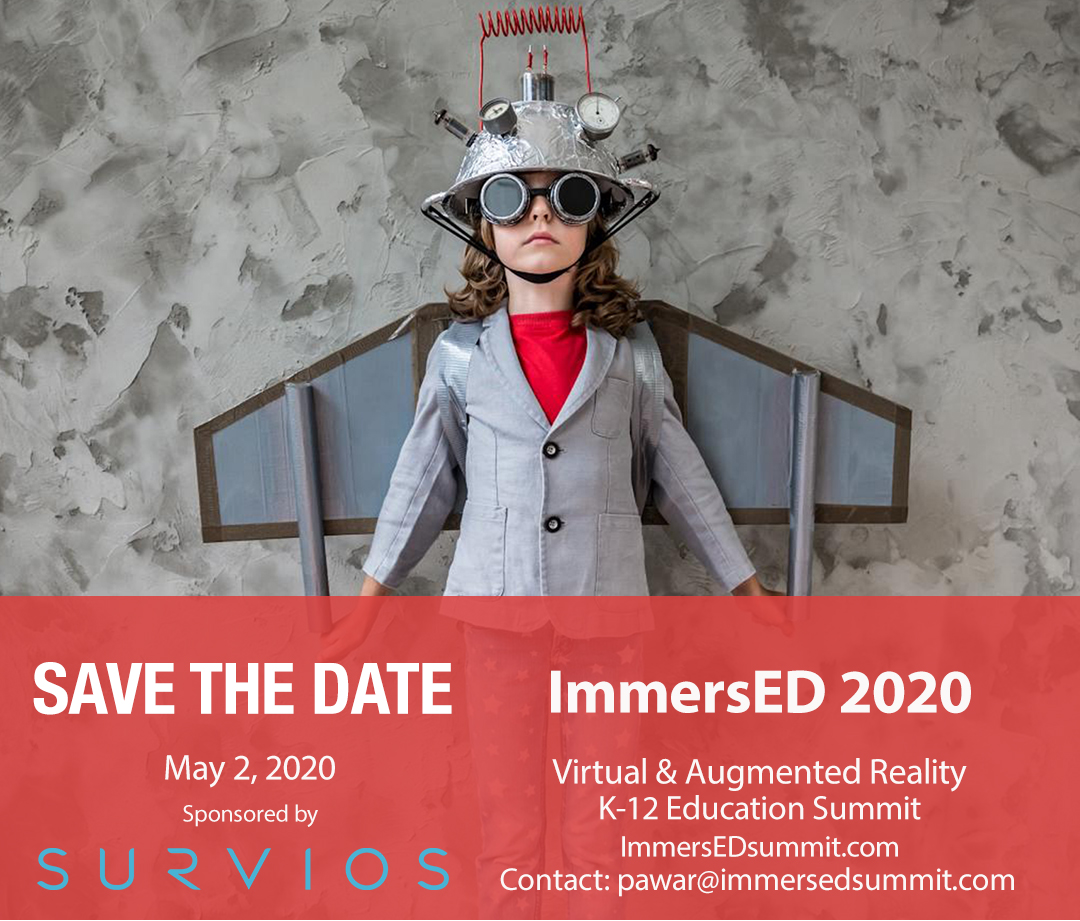 immersEDsummit's tweet photo. Happy to announce ImmersED Summit!
May 2, 2020
Sponsored by Survios
Pre-sale Earlybird tickets available now 
https://t.co/f80ZC3GhuX…
#ImmersEDsummit
#immersED2018 https://t.co/8oK8P1Is6C