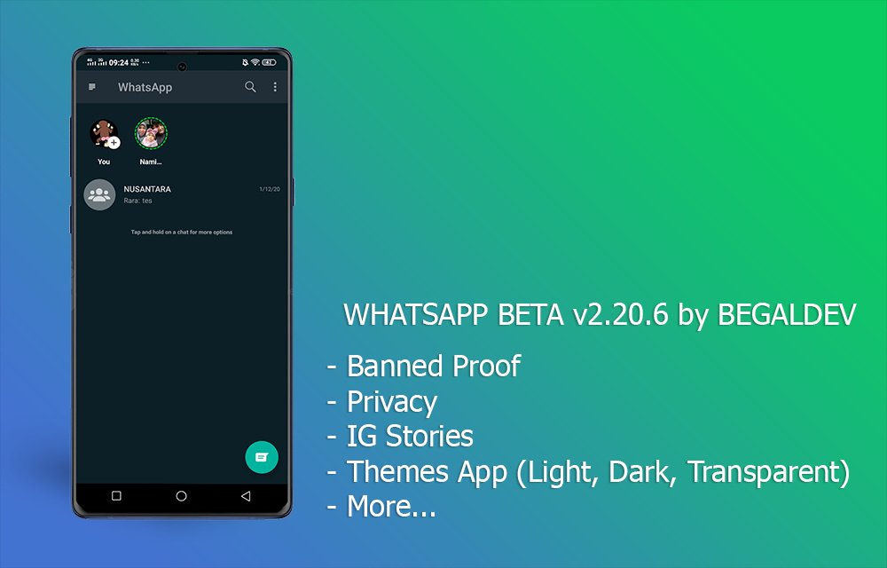 ChannelTheBegal's tweet photo. #Update
#WAMODs
#Beta
#v60

"WhatsApp Beta Dark Mod v6.0 by Begal Developers"

Changelog:
✓ Update based v2.20.4 (beta) 
✓ New Added IG Stories for Status Contact 
✓ Changelog Anymore > ( https://t.co/Pbg6OpbMpz )

Link Download:
https://t.co/nRrD2Q8JZq

🤎 U 
@Yoyocx https://t.co/Q7wHMsKZ2e