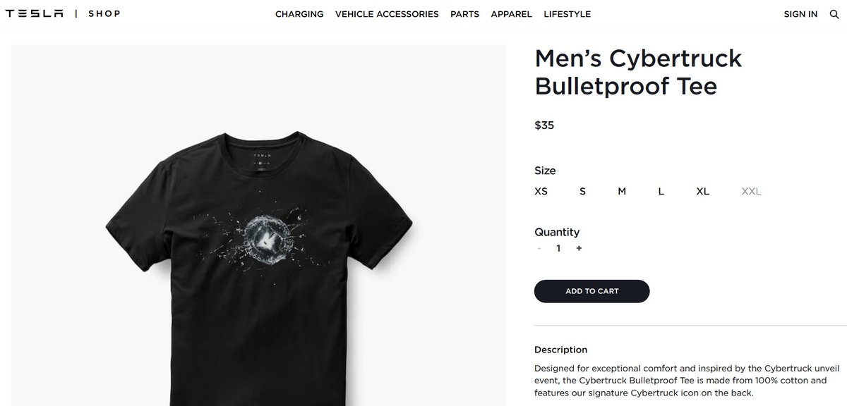 1337Tesla's tweet photo. A Glass shatters during a demo and now they make a T-shirt of the failure! https://t.co/ByYLmDYqA5 Truly iconic by #Tesla #TeslaCyberTruck #TeslaIdeas #LearnFromYourMistakes #ProfitingFromYourMistakes #CybertruckBulletproofTee https://t.co/Dxn5Py5Fxu