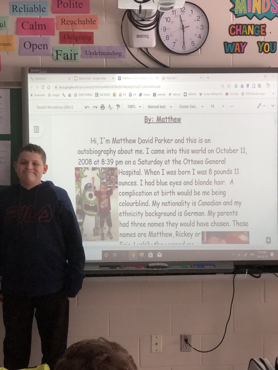 MrWalshHS's tweet photo. A second terrific day of autobiography presentations. All original and creative. Very proud! @MrWalshHS @HolySpiritOCSB https://t.co/E11EgiXNLQ