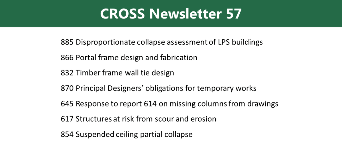 cross_safety's tweet photo. CROSS Newsletter 57 has been published: https://t.co/jyEG8SelQq
Please share it with your network
#confidentialreporting #structures #safety #engineering #structuralengineering #sharinglessonslearned #structuralsafety #workright https://t.co/UjD4SGGR2j