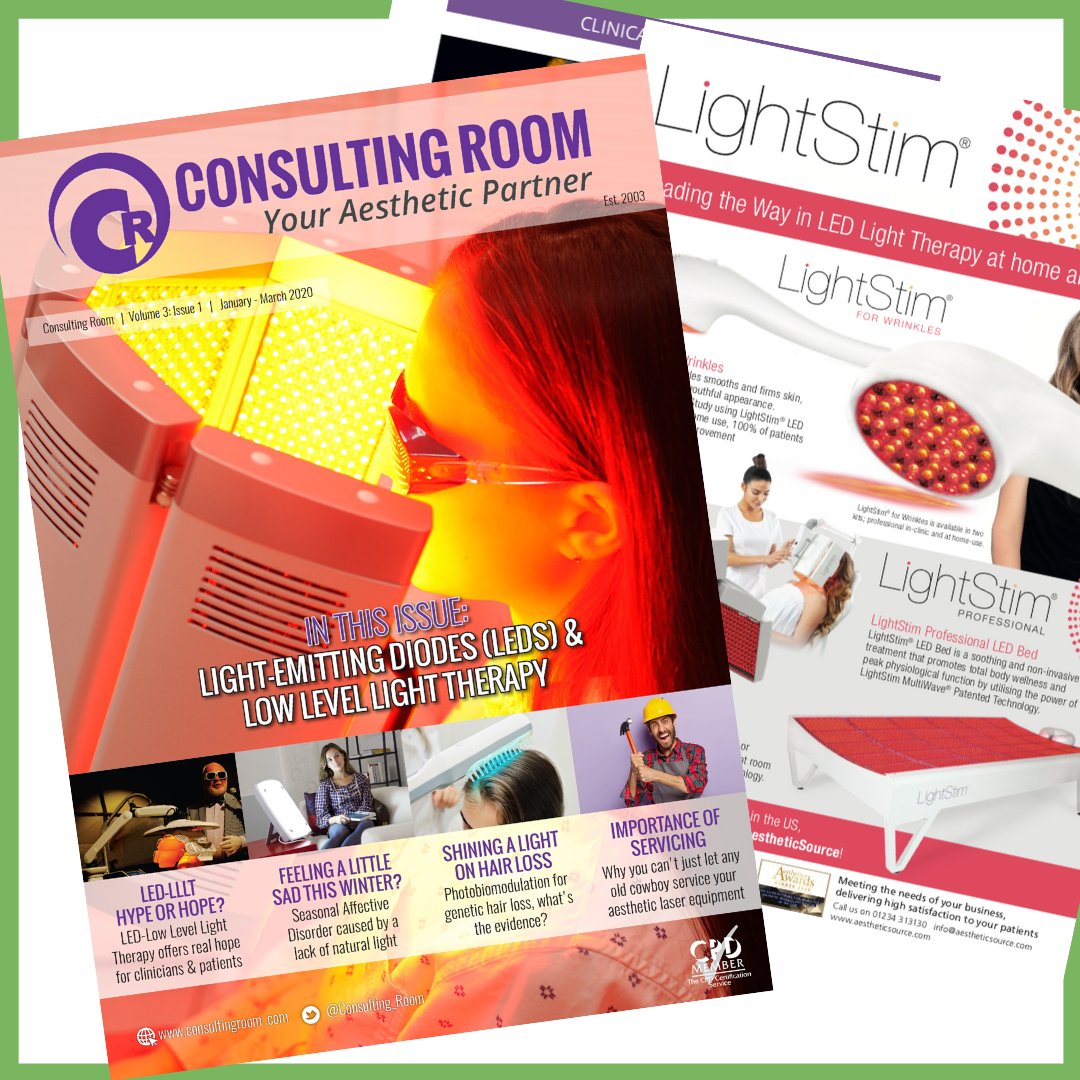 AestheticSource's tweet photo. In the latest edition of @Consulting_Room, find everything you need to know on LED therapies, including more information on the incredible @LightStim! Find more on LightStim here: https://t.co/2HutkJpqhn
#LightStim #AestheticSource #ConsultingRoom #InThePress #LEDTherapy https://t.co/k8BrjRll6S