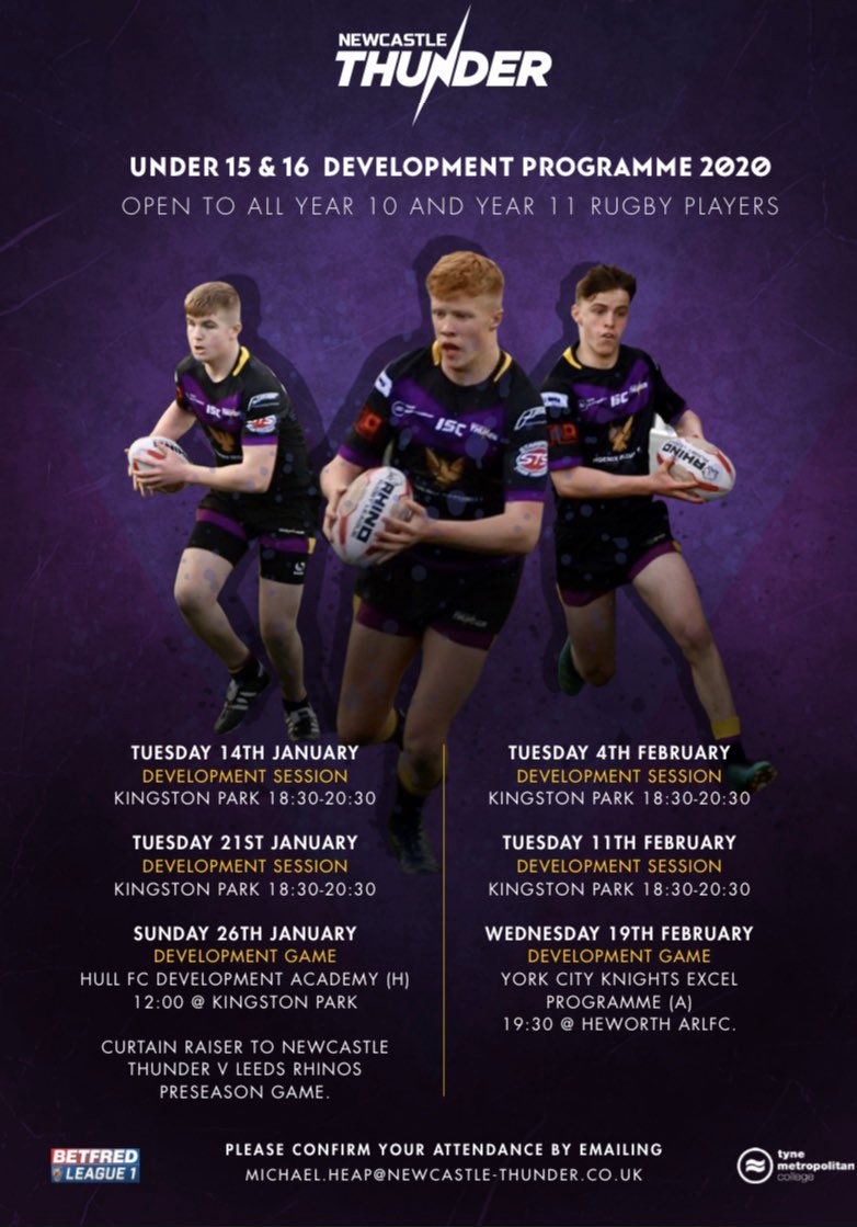 Great start to our Development programme last night. Over 35 lads have registered already!! You can still register now with the next session on Tuesday 21/1.

Really pleased that 5 players turned up last night for their FIRST EVER interaction with RL outside of school!