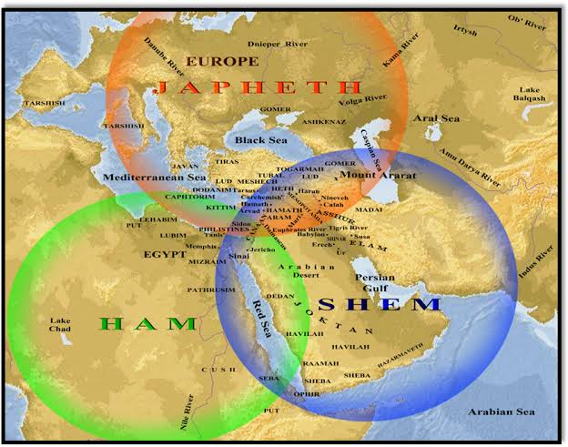 26) Talk about MIXES!For a Biblical perspective, it appears the cross section for all the Sons of Noah overlap the area in question.Right smack in the middle... The (later) promised land.