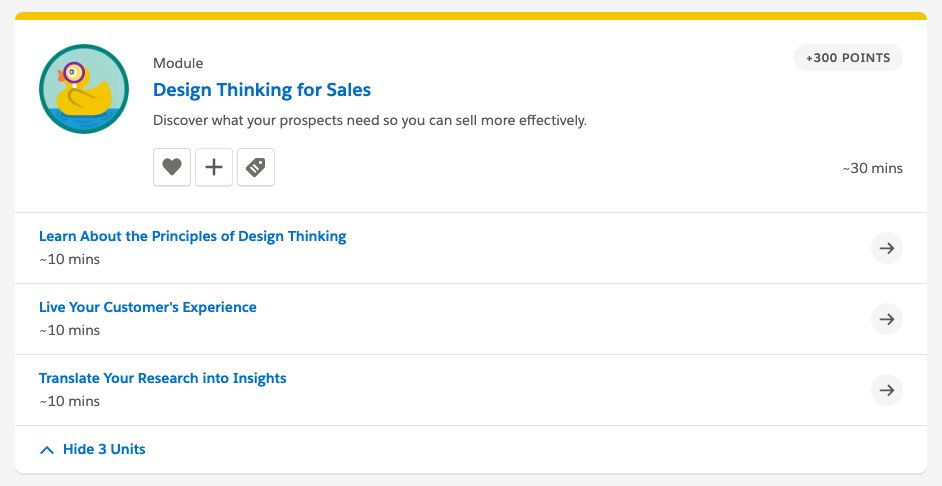 Trailhead (@trailhead) on Twitter photo 📞 Long gone are the days of making a quick phone pitch and signing a new customer that day. More than a sales pitch, it takes creativity, curiosity, and a little bit of what we like to call design thinking. What is design thinking, you ask? Find out: sforce.co/2NrqBpg 📞 Long gone are the days of making a quick phone pitch and signing a new customer that day. More than a sales pitch, it takes creativity, curiosity, and a little bit of what we like to call design thinking. What is design thinking, you ask? Find out: sforce.co/2NrqBpg