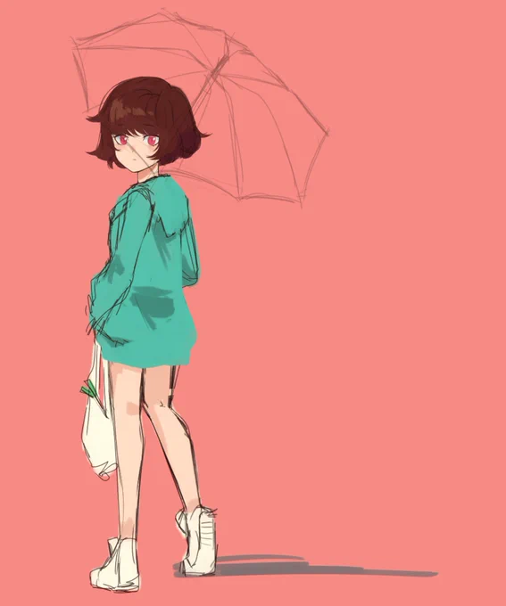 Stuff from today, a WIP for a paint test and a Toga doodle 