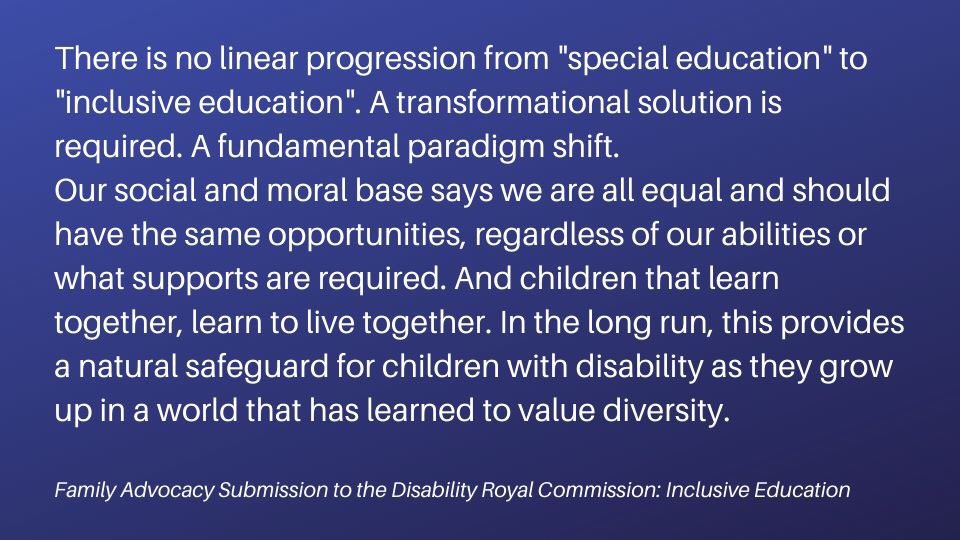 EdmABCanada's tweet image. Submission to the Royal Commission into Violence, Abuse, Neglect and Exploitation of People with #Disability 

Submission No.1: Inclusive Education

family-advocacy.com/assets/Submiss…
  #SameClass #Inclusion #Abed #OnEd
