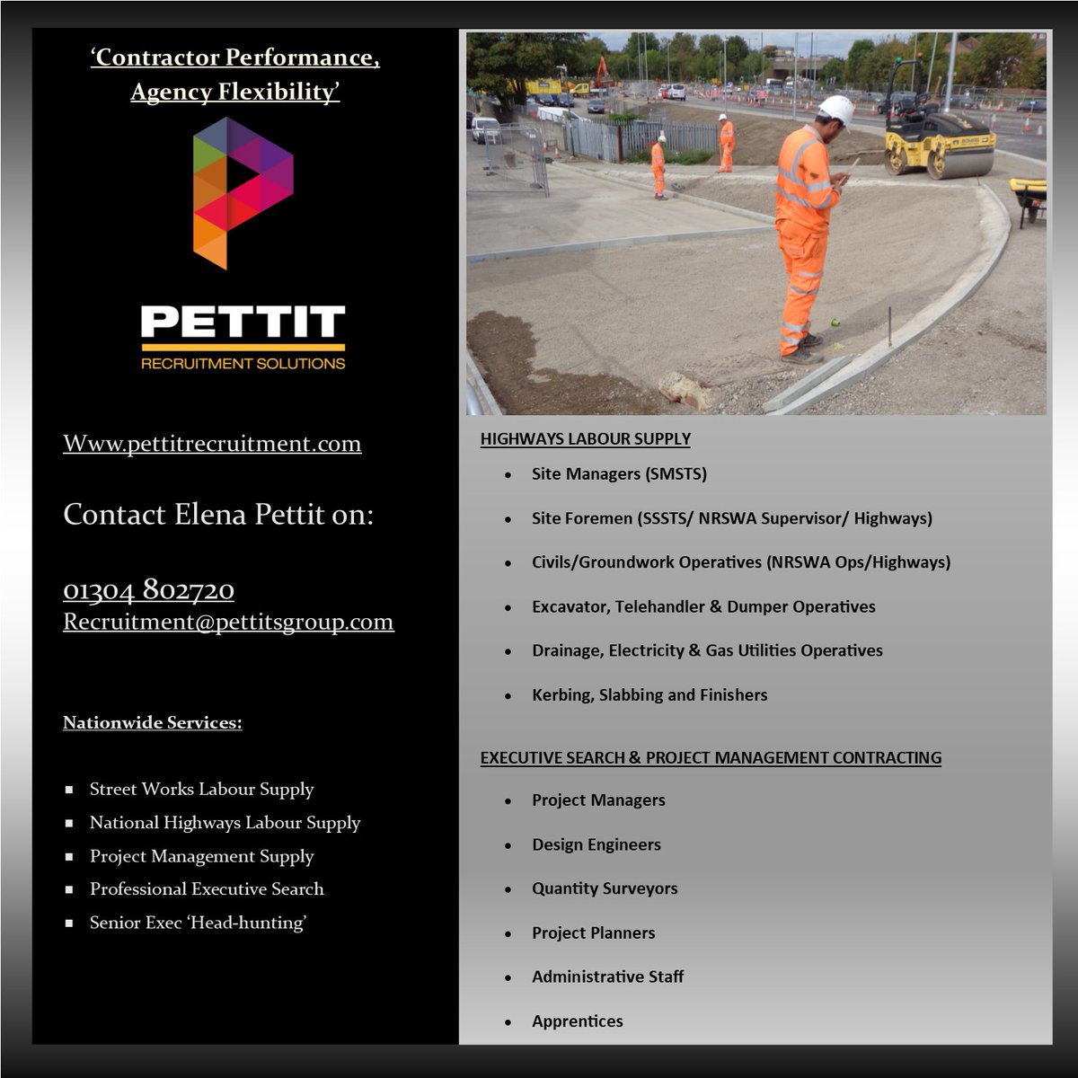 PettitSolutions's tweet photo. NRSWA Street works, Utilities and Highways Inducted civils operatives, available for your Monday starts. 
Call Elena on 01304 802720 for a graded rates card
 #Kent #London #Essex #Sussex #Civils #Highways #SouthEast https://t.co/9vmoTUJP1j