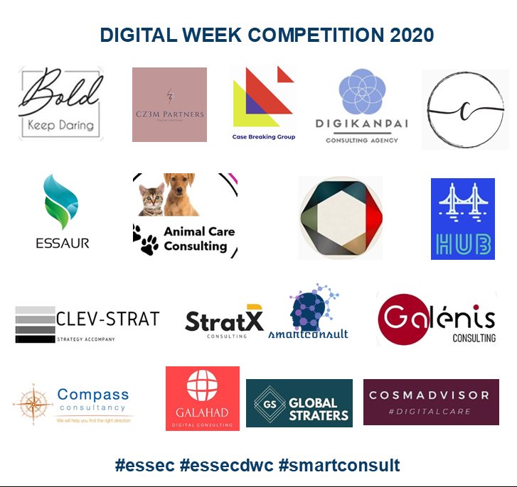 SmartConsultDWC's tweet photo. 383 students are working for 25 companies during this @DWC_ESSEC 2020 ! 🔥 We wish a good competition to all students team… good luck and enjoy ! 😀 We don’t like competition, we prefer cooperation and emulation 🚀 #essec #essecdwc #smartconsult #positivedwc #dwc2020 #fairplay https://t.co/RWiZEUkoQM