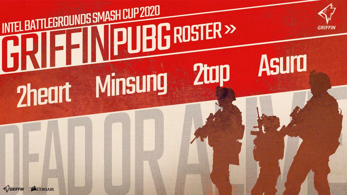 TeamGriffin_'s tweet photo. Intel Battlegrounds Smash Cup
Griffin #PUBG_Team #Roster 

 ✔2020.01.16 4PM 
그리핀 펍지팀 많은 응원 부탁드립니다!
Support and cheer for Team Griffin PUBG!

#2heart #Minsung #2tap #Asura 
#GRFWIN #Griffin #배그팀 https://t.co/TuNOt8AOkM
