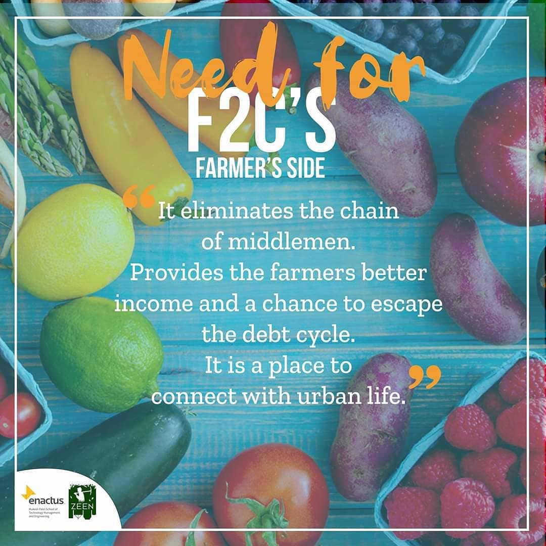 Enactus_MPSTME's tweet photo. As per a CSDS report, a survey in 5,000 farm households across 18 states shows that 76 per cent farmers would prefer to do some work other than farming. 
With such shocking numbers at hand, F2Cs can be a great rescue to one of the farmer crisis'.
#enactusMPSTME #farmers  #f2c https://t.co/JDjl97jElX