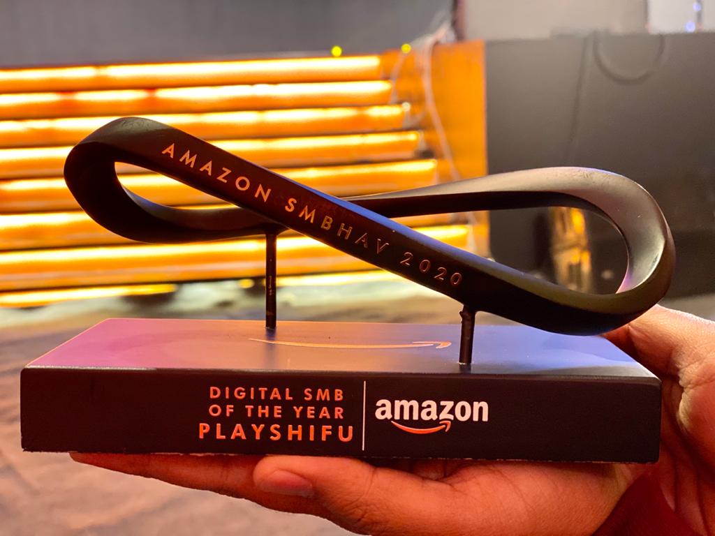 PlayShifu's tweet photo. Overwhelming, heart warming, super proud moment for Team PlayShifu! Getting the Digital SMB of the Year award from @JeffBezos and @AmitAgarwal is a tremendous start of the year! 

Thank you so much @amazonIN! 2020 here we come... #AmazonSmbhav #Grateful https://t.co/TZlFClgjLD