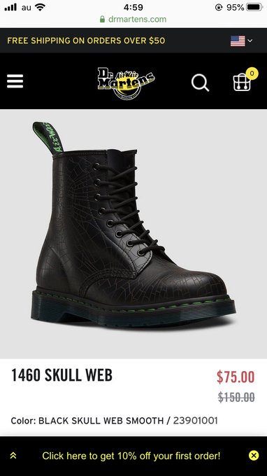 dr martens 10 off first order
