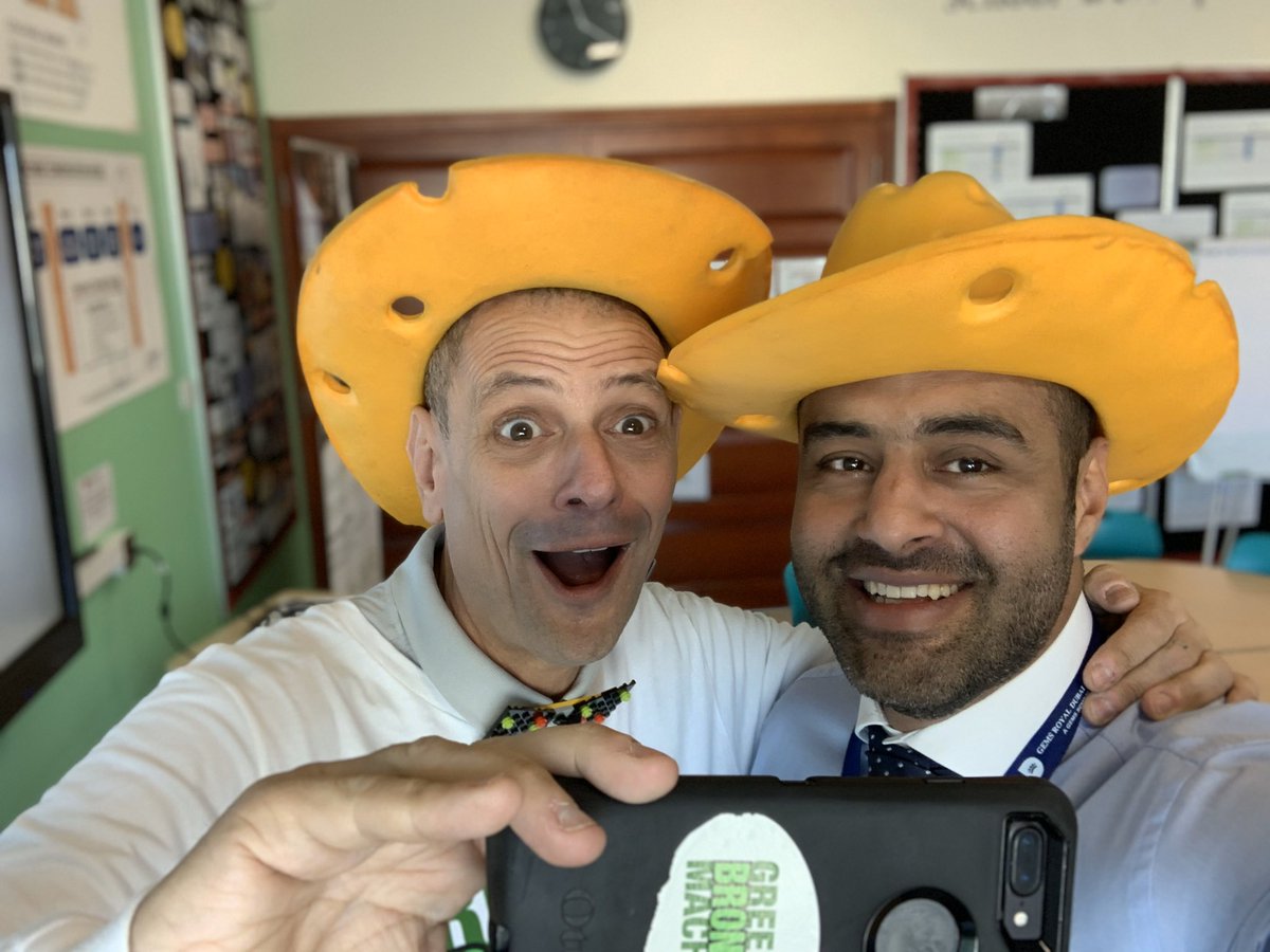 ArabBabaThatsMe's tweet photo. Cheese 🧀 hat at our school today #education #learning #love #arabbaba #dad #mum #children #dubai #Teacher GEMS Royal Dubai School https://t.co/dWTsPB4DOe