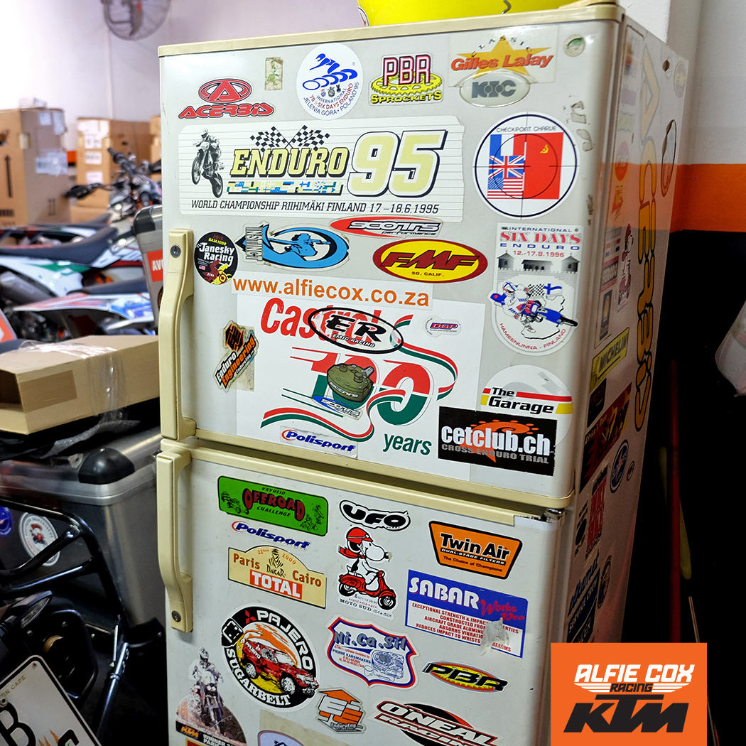 There's some serious history behind the stickers on the mechanics fridge! 😁

Do you have a story to tell with any of our staff members? 🤔Tell us in the comments below! 

#KTM #History #Workshop #ReadyToRace