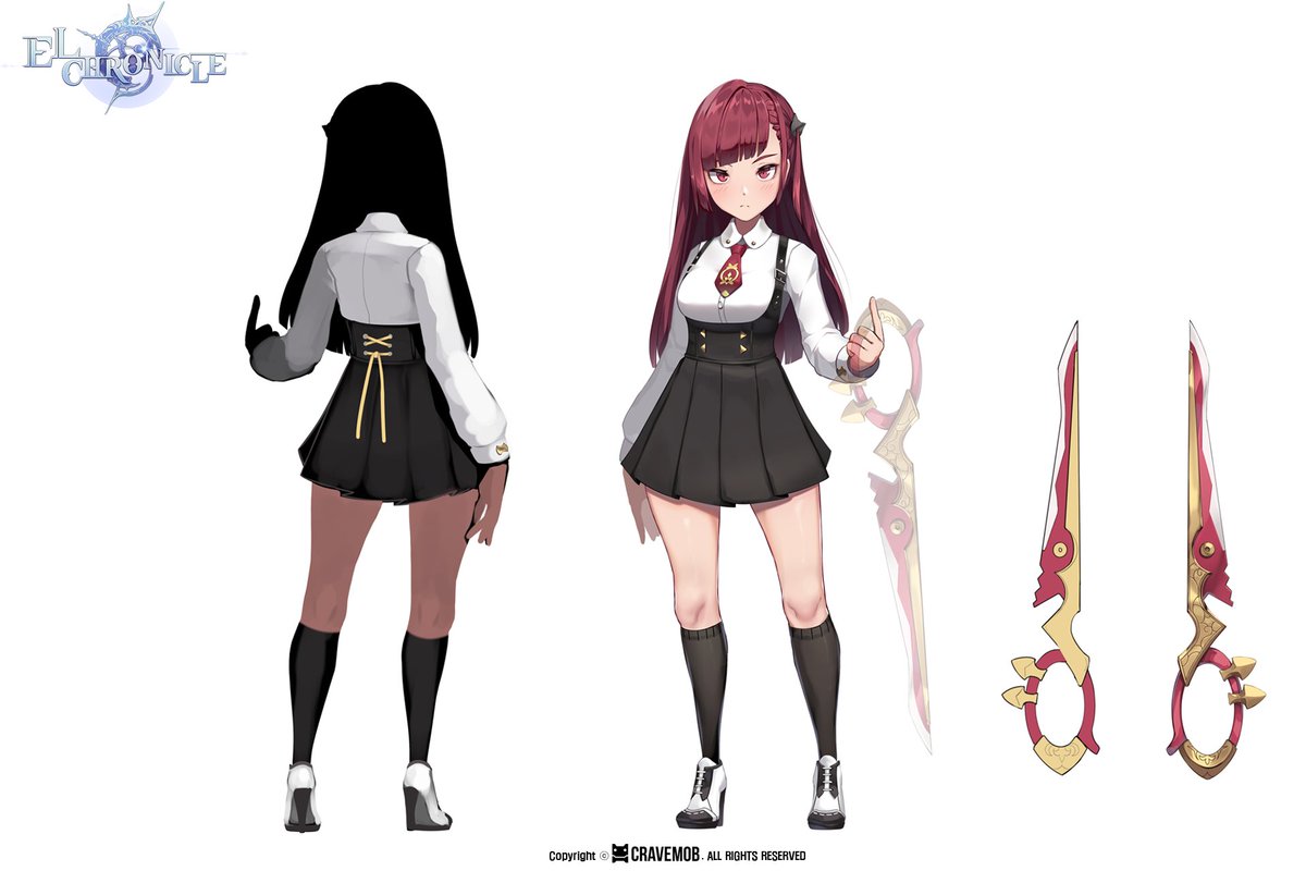 公式 エルクロニクル 好評配信中 در توییتر 衣装イラスト紹介 リリー リーベル魔法学校の制服 を公開 魔法学校にスカーレットが見学に行った際 スカーレットが心配で潜入するときに着た衣装だそうです リリーは心配性なんですね リリーの紹介動画は