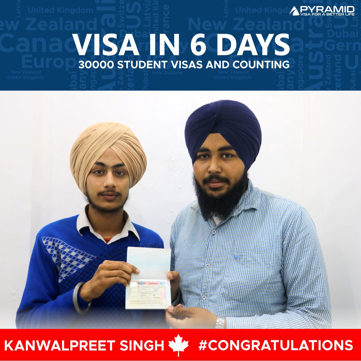 PyramidVisa's tweet image. #Pyramid paves the way for @Kanwalpreet Singh to study at a prestigious #Canadian College, #CodeCore.
He has completed his +2 Non - Medical with 55% #Marks.
Do YOU also want to study in Canada🇨🇦️?
contact us:- 📱 93566-93566
#StudyAbroad #studygram #StudyVisa #PyramideServices