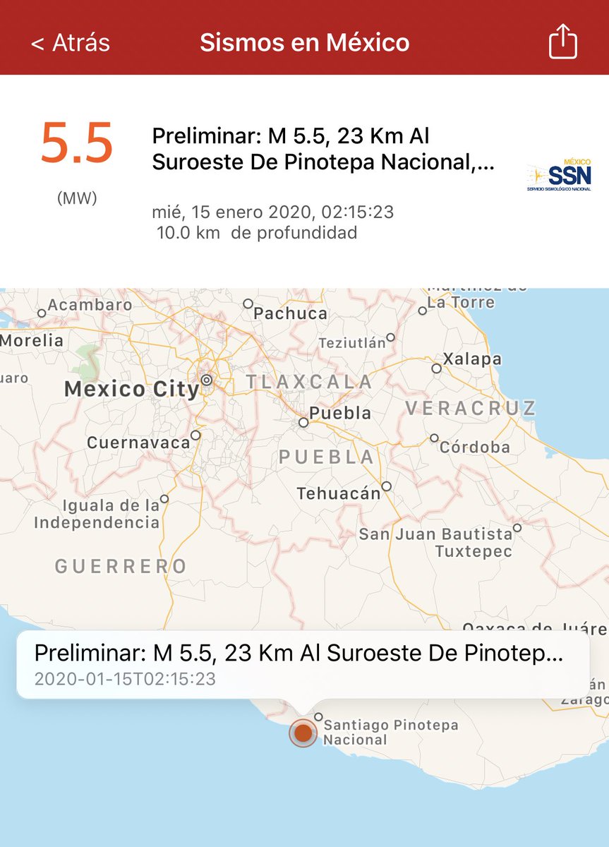SasslaMx's tweet photo. Preliminar M5.5 con epicentro en Pinotepa Nacional, #Oaxaca.

NO AMERITÓ ALERTA SÍSMICA. https://t.co/F9s9LV7At0
