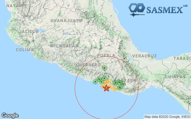 SASMEX's tweet photo. #Sasmex Información @SSNMexico Preliminar: SISMO Magnitud 5.5 Loc. 23 km al Suroeste de Pinotepa Nacional Oax 15 Ene 2020 02:15:23 Lat 16.19 Lon -98.20 Pf 10 km, https://t.co/7CjuHUqRB8 https://t.co/DBnfzGLPTa https://t.co/2XYwiVuy8A
