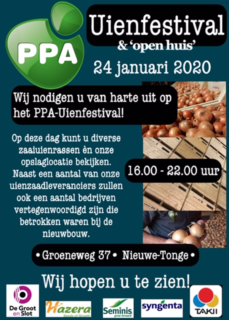 PPA Uienfestival 24.01.2020 : Zaaiuienrassen èn onze nieuwe opslaglocatie bekijken!! #uien #uienbewaring