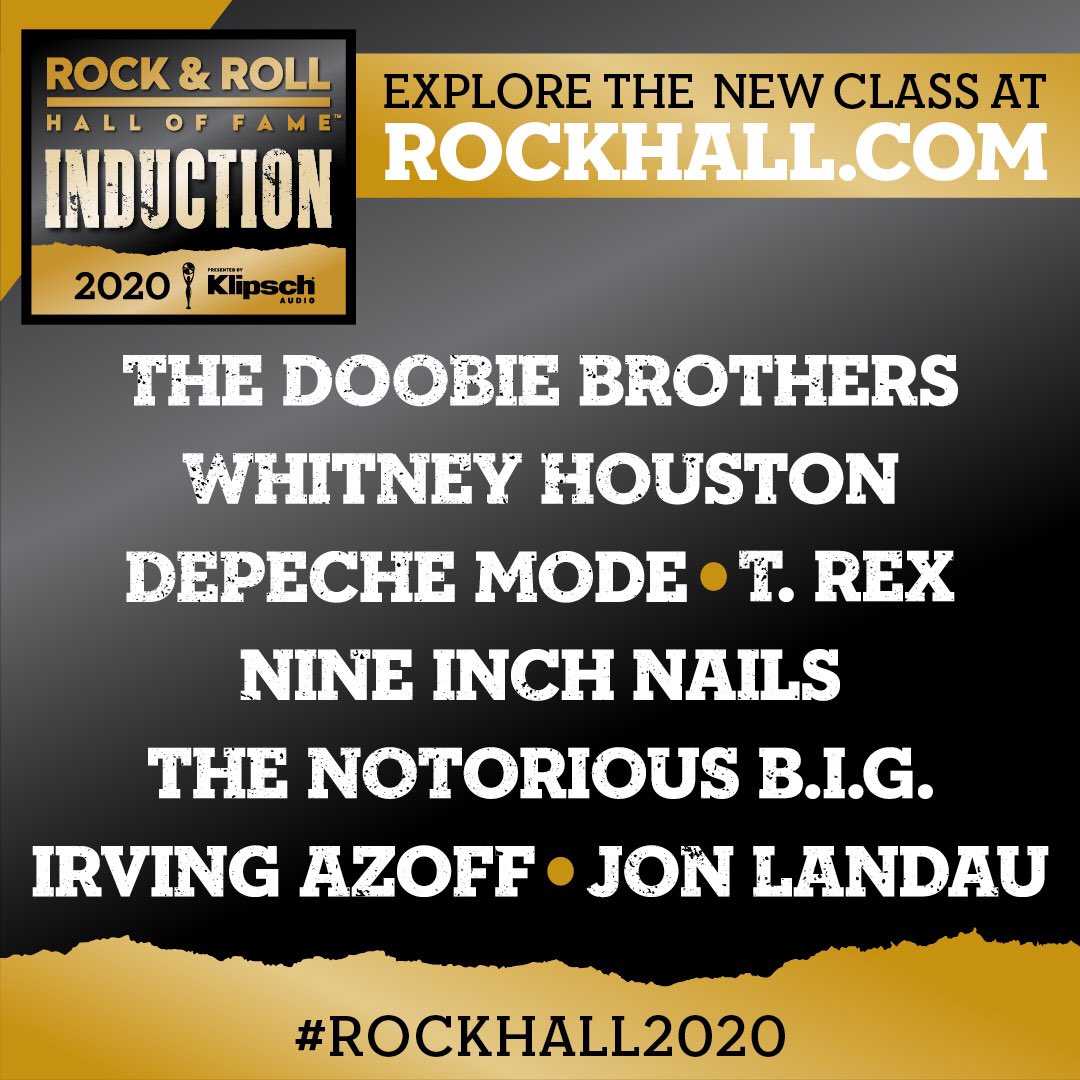 We’re honoured to be included as one of this year’s Rock and Roll Hall of Fame inductees, and to stand alongside the other incredible acts in the Rock Hall and those joining this year. A huge thank you to everyone who has supported us and our music over the years. #RockHall2020