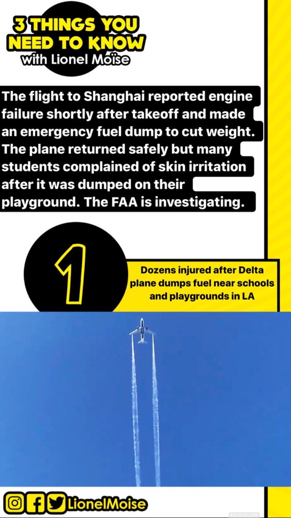 LionelMoise's tweet photo. Here’s #3ThingsYouNeedtoKnow today: #DeltaFueldump #Spacewalk #AkonCity https://t.co/dIT4tXtc4y