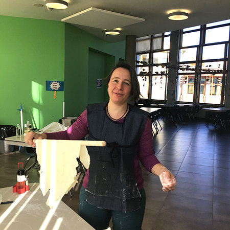 AAS_Sofia's tweet photo. When students are not at school, teachers use the time to learn new skills. Ms Irina is learning how to prepare banitsa under the supervision of art teacher (and banitsa master) @yanadivanova 

#aassofia #aas1920 https://t.co/wUe8MVXwgc