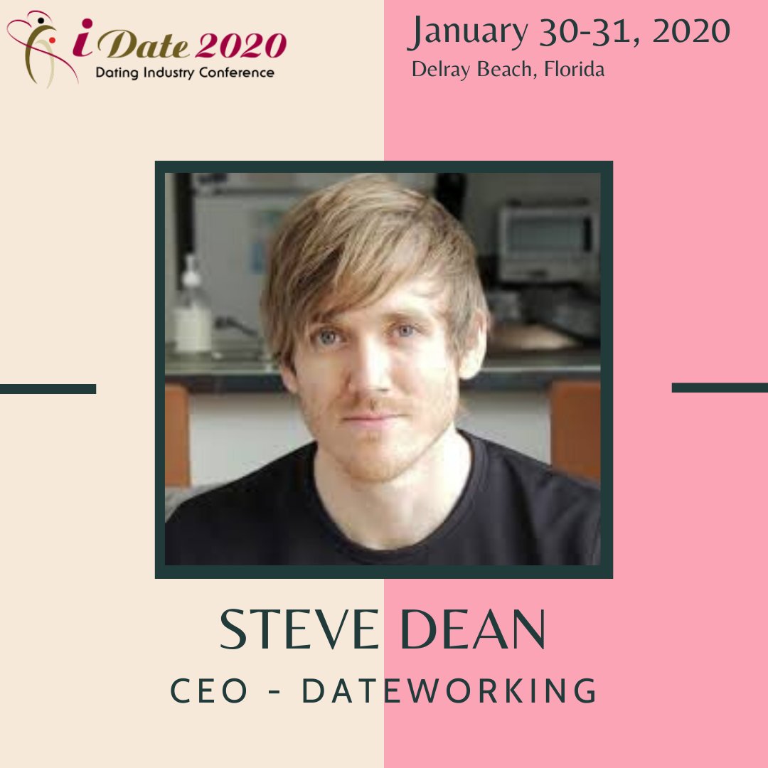 idateconference's tweet photo. Dateworking CEO Steve Dean to speak at the 57th iDate Dating Industry Conference on Jan 29-31, 2020 in Florida: https://t.co/scRA3tPCmp https://t.co/jcrgWL9L61