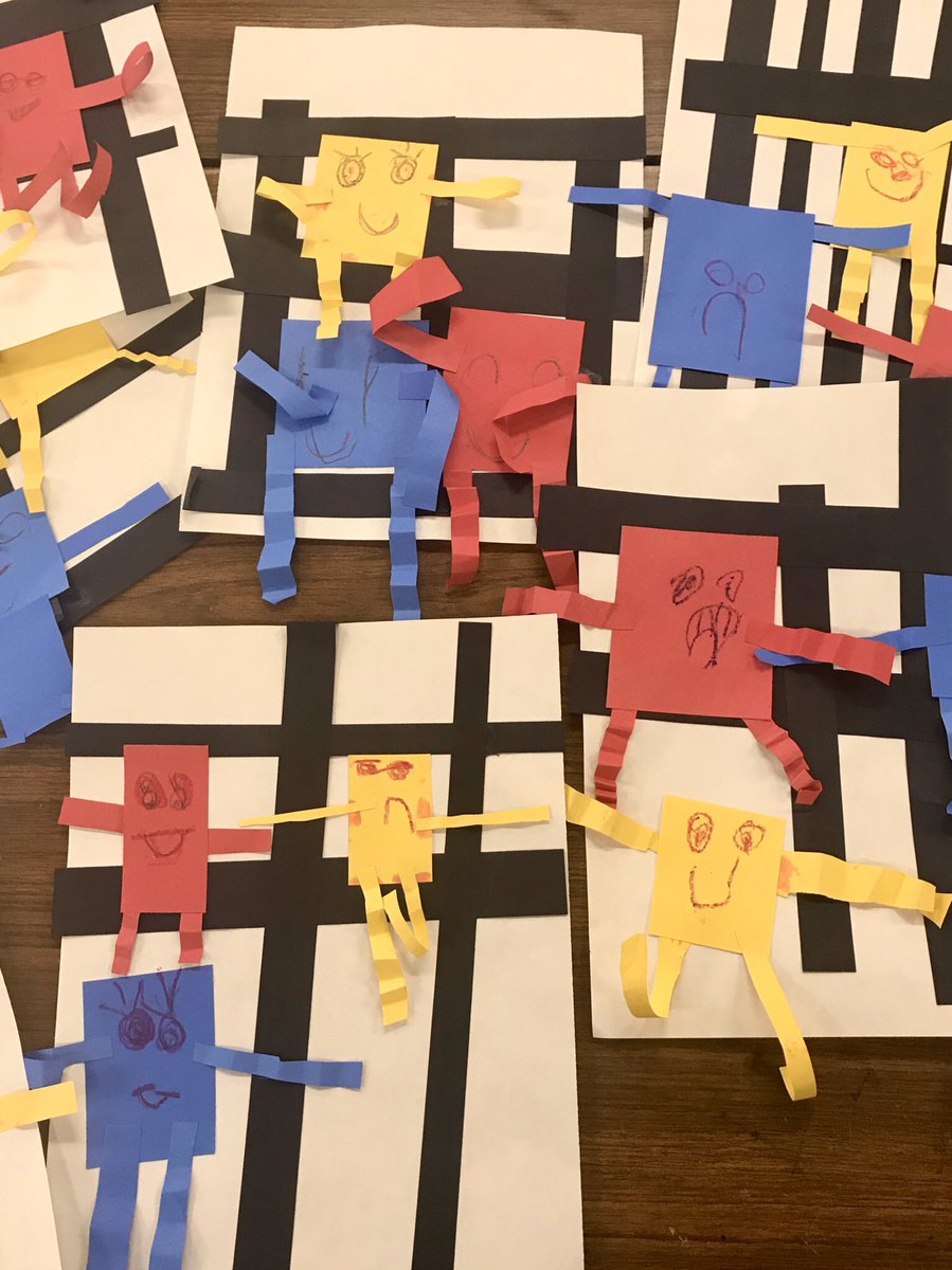 NorupArt's tweet photo. Norup kindergarteners just completed their “mini” Piet Mondrian inspired collages. They are so whimsical 😊                     #berkleydifference https://t.co/JBS2saN23C