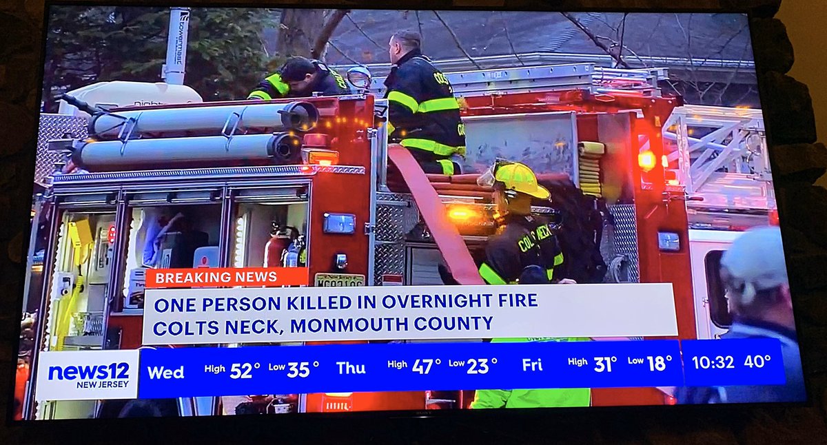 Bobby247's tweet photo. Long night after our 2 AM fire call early Tuesday morning 🚒 this is a screenshot from News12 #PackingHose #CNFD https://t.co/Flkt1yHsNL