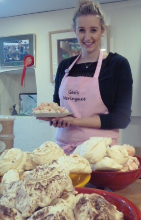 The fabulous Gee from Cartmel hand makes these meringues. We have British gown raspberries in the freezer and cream from organic Swarthmoor Farm near Ulverston; nothing more than a bit of defrosting and some whipping and you’ve got an impressive buffet table dessert.
