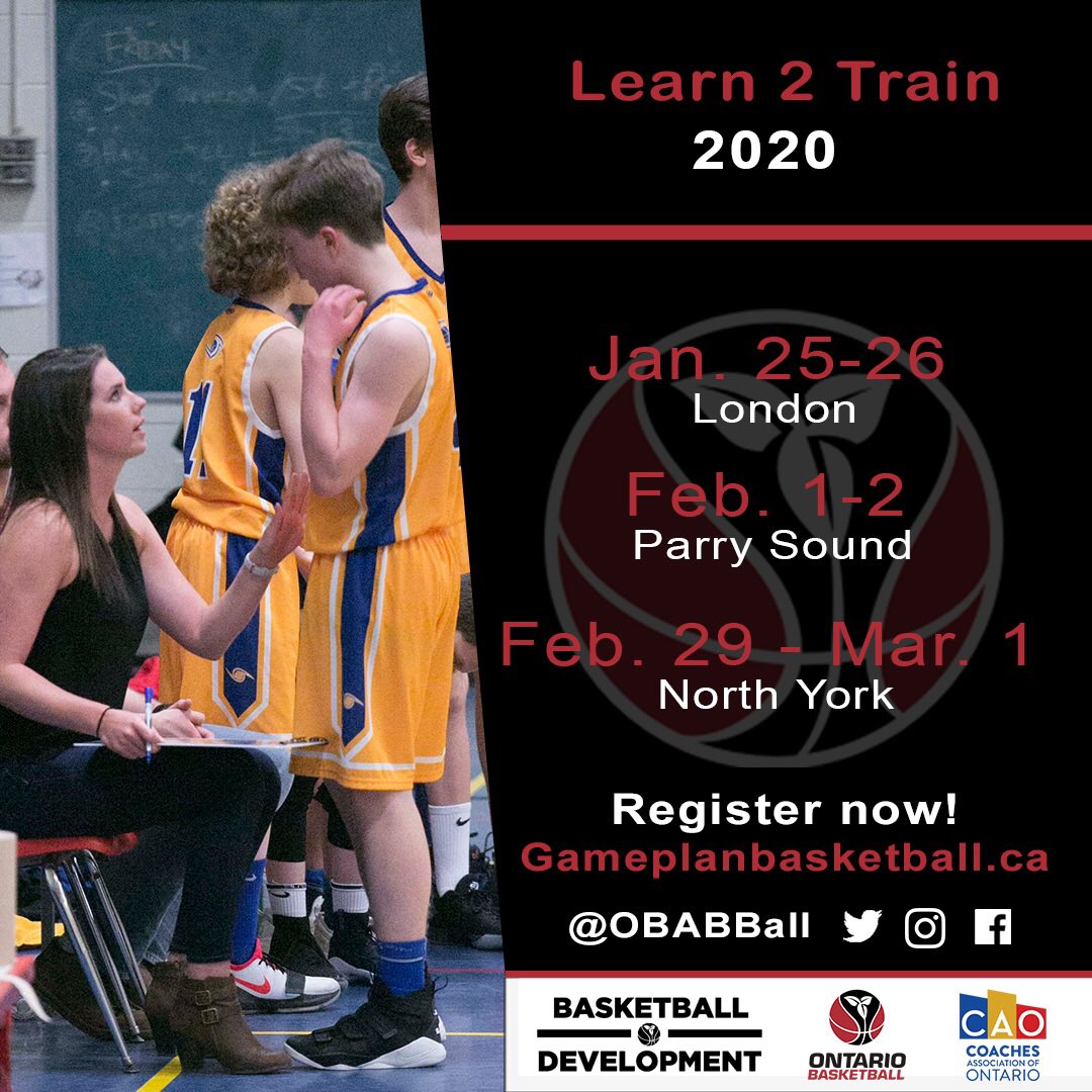 OBABBall's tweet photo. Looking to get your coaching certifications done? Ontario Basketball is hosting multiple Learn 2 Train &amp; Train 2 Train courses all over the province!

Register at https://t.co/3du8zfosxh to reserve your spot today!

#OntariosVeryOwn
#BasketballDevelopment https://t.co/XNhigY4oCO
