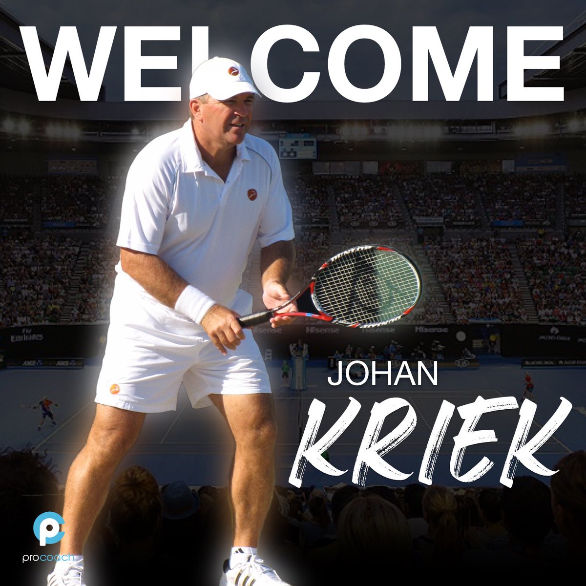 We are pleased to announce that former World No. 7 and 2x Australian Open Champion <a href="/johankriek/">Johan Kriek</a> has joined ProCoach!

Johan now runs the <a href="/johankriek10s/">Johan Kriek Tennis</a> Academy which offers the finest training available for aspiring athletes in the field of youth tennis.