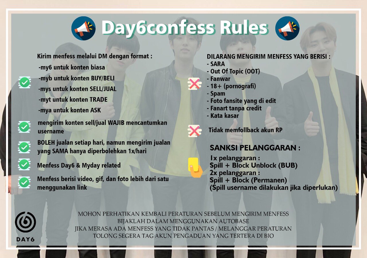 My6 On Twitter An Automatic Fanbase Is Dedicated To All Myday For Support Our 5 Kings Day6official Report Youngk Bom Please Read The Whole Rules Before Send A Confession Https T Co U8qsvezbmy<script async src=