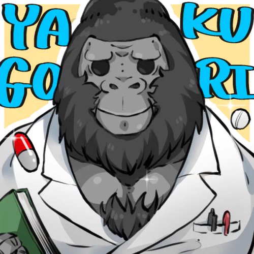 @Dgs_yakugori 
薬ゴリ先生アイコン描かさせて頂き、ありがとうございました!!
どちらでもお好きな方をご使用下さい!(о'∀`о) 