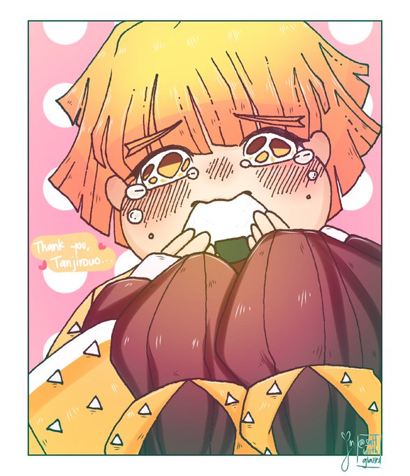 salt-shaker boi🧂 || back from the dead (college)さんがTwitterに投稿した我妻善逸(鬼滅の刃)のイラスト。