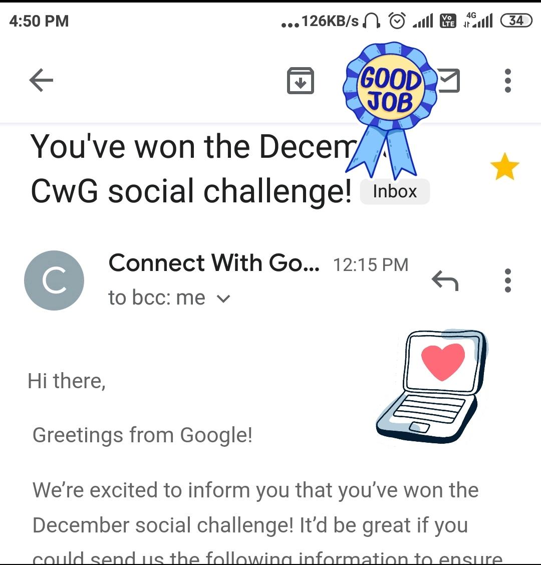 saumya1singh's tweet photo. I am very elated you share that I am winner of  the Connect With Google challenge 💯🏆
Thankyou so much Google Connect for giving me this opportunity ♥️🏅
@Google   #winners #googleconnect https://t.co/QsRCjSVJf4