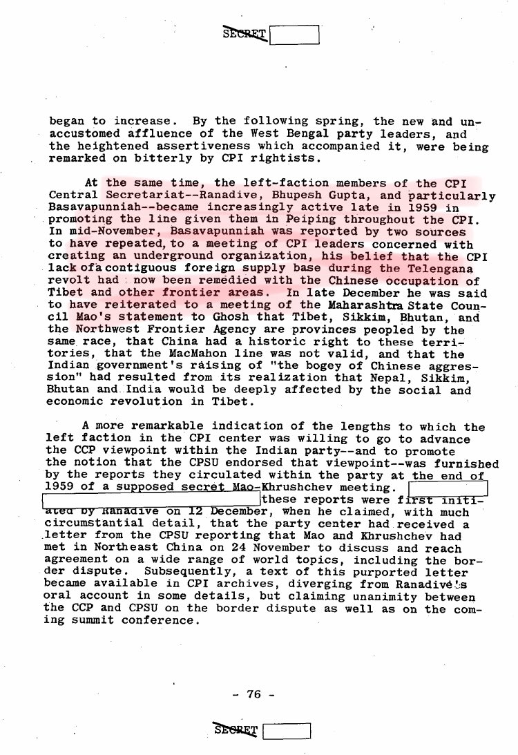 27/n Earlier in August,evidence of the hard left seeking chinese support in a written letter is found:“..asking for collaboration in Indian underground organization work aimed at an eventual revolution, because China has a border with India and can provide arms and supplies.”