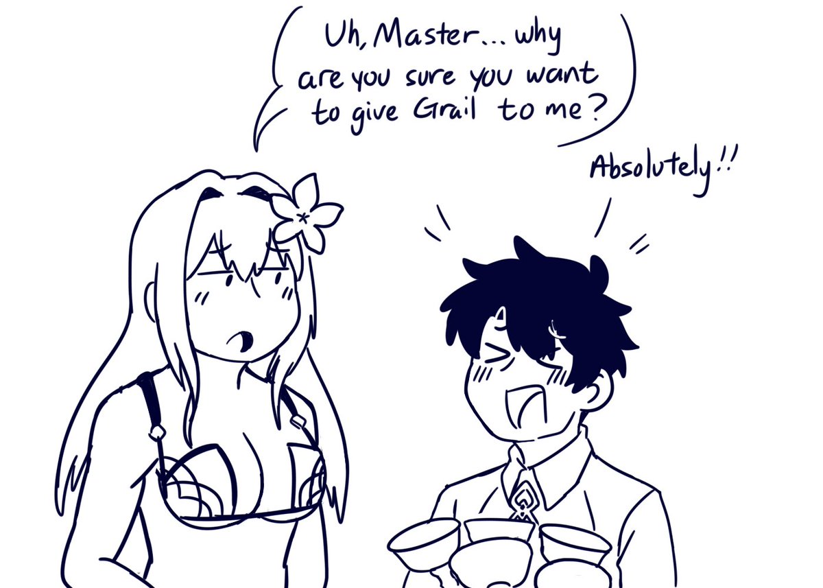 . @ThighFriendship being madlad again ?this is the best I can do so far because I feel like Im drawing comic again (which it isnt.) I s2g you should come back for actual comic commission if you want more shishou stuff from me, your generousity is more than enough??