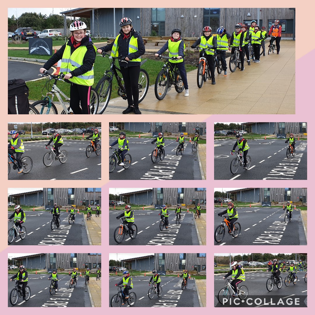 ParcyTywyn's tweet photo. Blwyddyn 6 yn dysgu mwy am diogelwch tra'n seiclo eto heddiw. Year 6 learning about cycling safely again today. With thanks to Cate and Pauline @CycleExperience for their patients and flexibility with the weather this week! #PYT #ysgoliachsirgar #EcoSgolion https://t.co/A1ZpuFR2LV