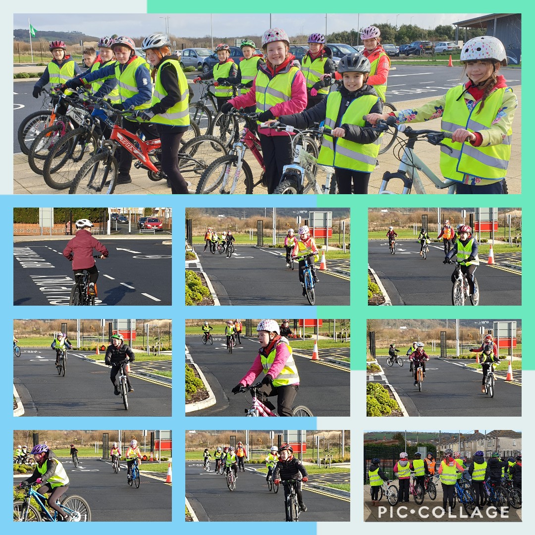 ParcyTywyn's tweet photo. Blwyddyn 6 yn dysgu mwy am diogelwch tra'n seiclo eto heddiw. Year 6 learning about cycling safely again today. With thanks to Cate and Pauline @CycleExperience for their patients and flexibility with the weather this week! #PYT #ysgoliachsirgar #EcoSgolion https://t.co/A1ZpuFR2LV