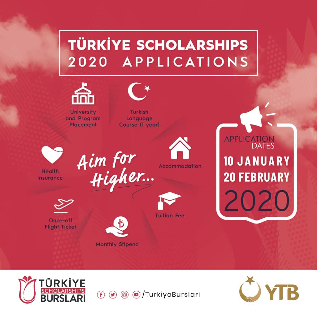 TurkeyInGhana's tweet photo. Application for the 2020 Turkish Government Scholarships is now open. 
#StudyInTurkey #TurkeyInGhana #TurkAfriq
@watsuptek https://t.co/WZ34EssKid