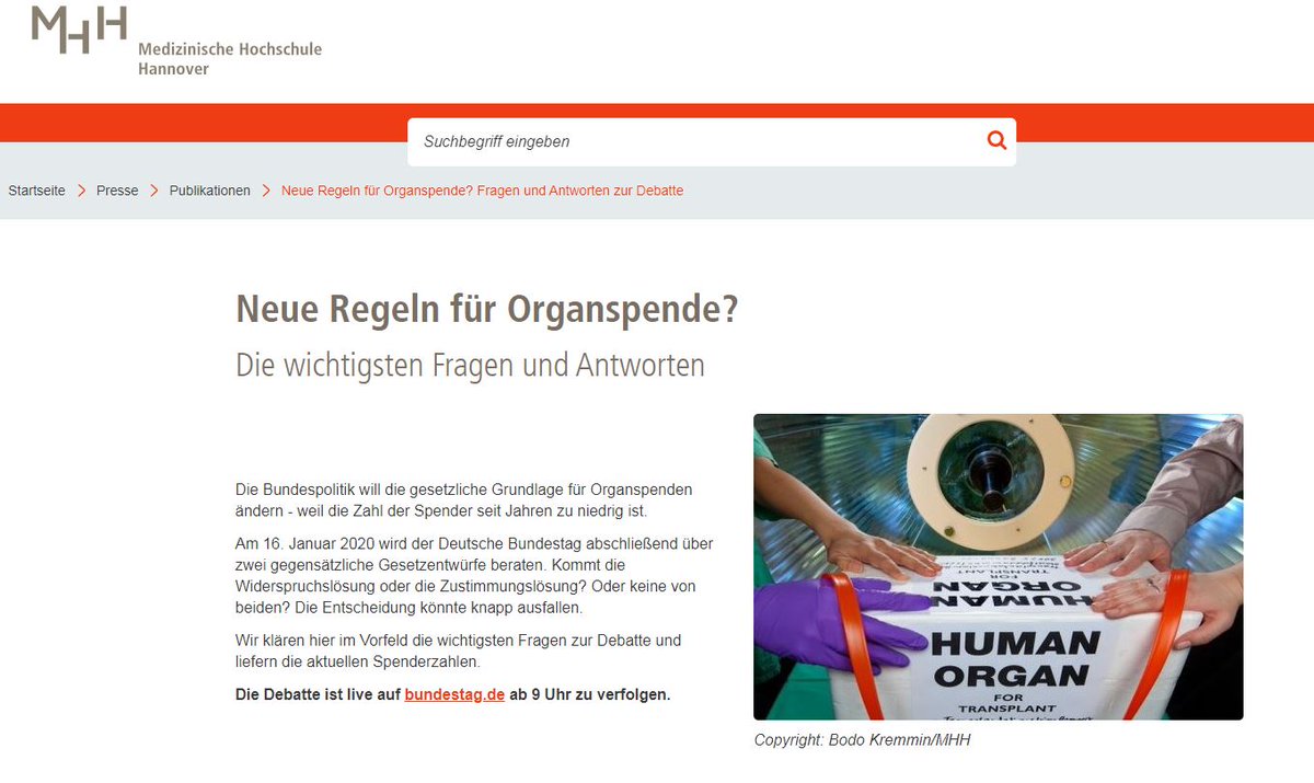 MHHPublicHealth's tweet photo. neue #MMH Themenseite #Organspende vorab zur morgigen Bundestagsdiskussion der #Widerspruchslösung...

👉https://t.co/VzweTT5rcs https://t.co/qe34D3S9sR