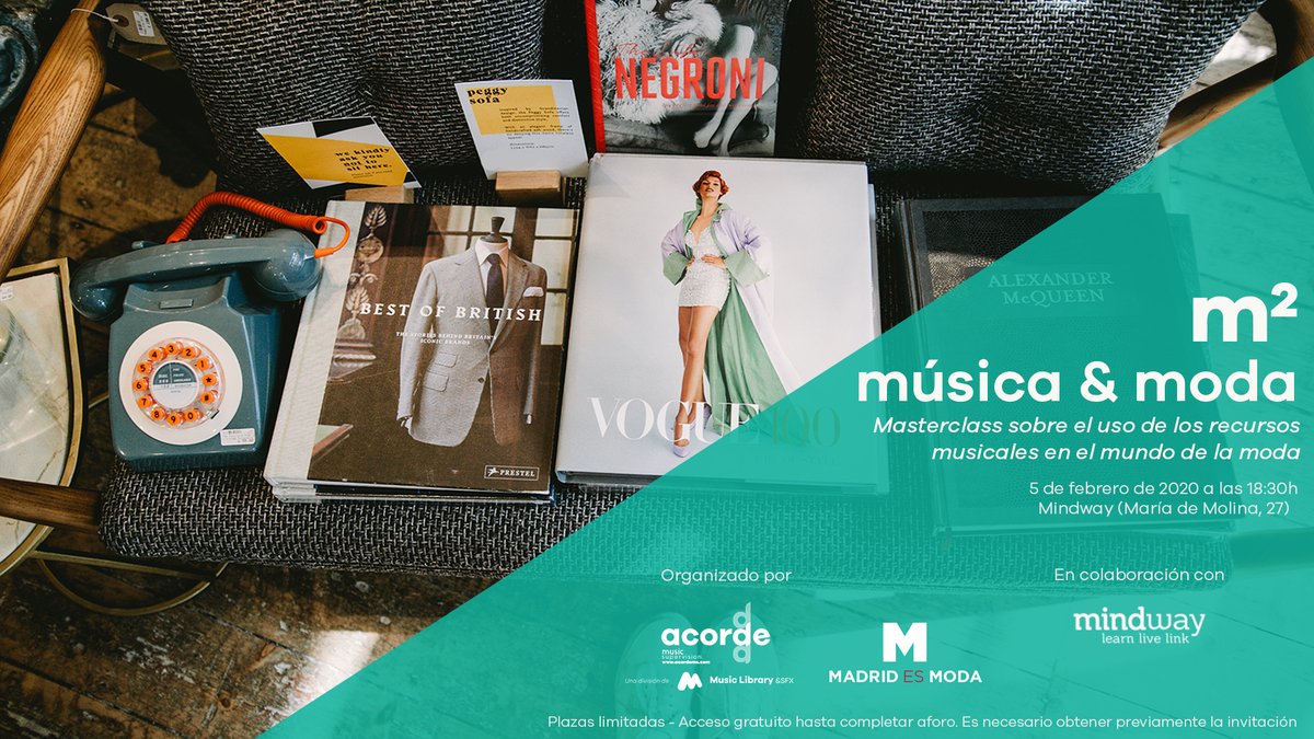 <a href="/mindwayedu/">mindway</a> <a href="/CreadoresACME/">Asociación Creadores de Moda de España</a> <a href="/M_C_D_Moda/">Madrid Capital De Moda</a> @CLACanarias <a href="/UlisesMerida/">Ulises Mérida</a> <a href="/MBFWMadrid/">MBFWMadrid</a> <a href="/nachoheviaactor/">Nacho Hevia</a> <a href="/Modaes/">Modaes</a> <a href="/PNRCINE/">PNR</a> <a href="/isabel171968/">Isabel Santos</a> Hemos agotado el aforo para la #Masterclass 'm2 música &amp; moda'. Muchas #gracias por vuestro interés. Seguidnos en rrss para conocer otras actividades y eventos #MadridEsModa <a href="/CreadoresACME/">Asociación Creadores de Moda de España</a> <a href="/mindwayedu/">mindway</a>