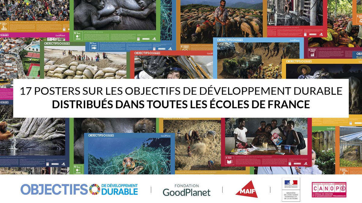 reseau_canope's tweet photo. L'opération "Objectifs de développement durable" initiée par @GoodPlanet_ avec @Yann_A_B propose des posters photographiques pour aborder les #ODD en classe
→Récupérez-les dans votre #AtelierCanopé
→Téléchargez gratuitement le dossier pédagogique▶️ https://t.co/VK1r95v1s9 #EDD https://t.co/MurOPNe0lZ