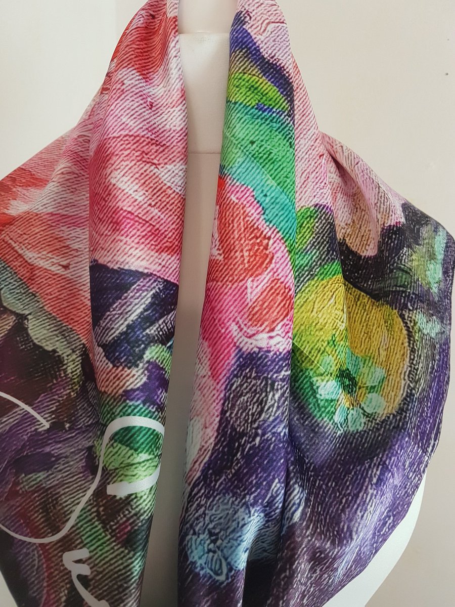 studio_gardner's tweet photo. 'Vegan Silk' scarves with designs from my oil paintings #Veganuary #alpaca https://t.co/b42oJfFpPi