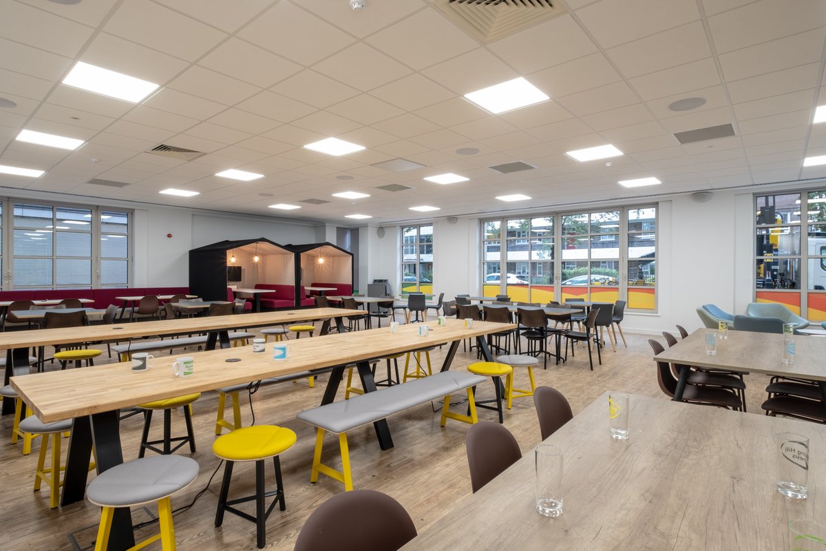 magentaprojects's tweet photo. Before and after ⏭⏭ Check out our recently completed canteen and kitchen space for Notting Hill Genesis - King’s Cross, London. #interior #design #designandbuild #beforeandafter https://t.co/JfmkuwpHDE