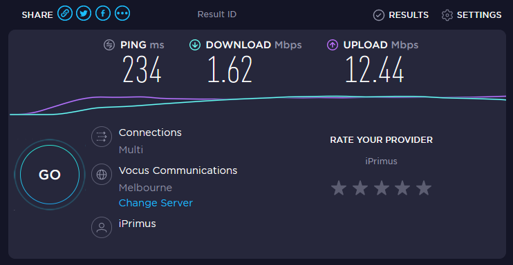 darthquietus's tweet photo. Actually ridiculous.

Last time I checked, I'm not paying for 1Mbps download speed.

@iPrimusAU #iPrimus #internet #AU https://t.co/yZhAgOOzoG